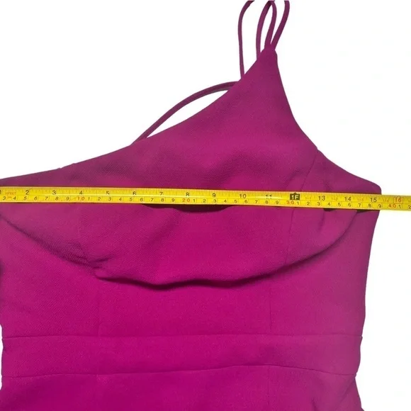 Xscape One Shoulder Evening Gown Pink Size 2 - Picture 14 of 16